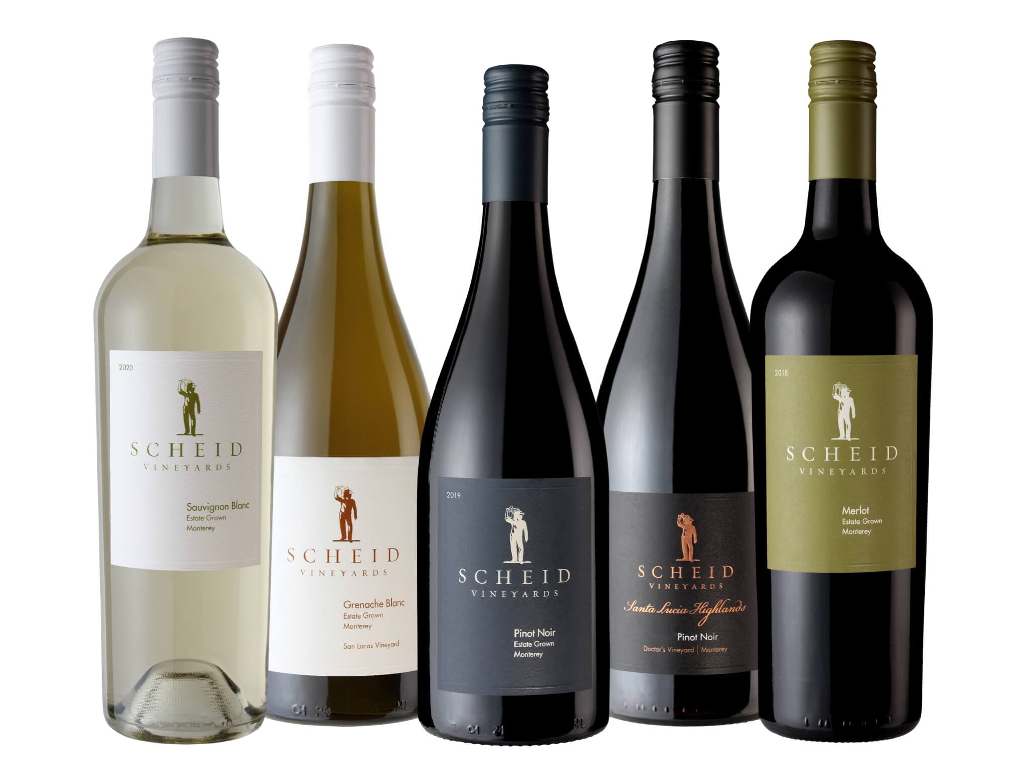 Scheid Vineyards wine bottles